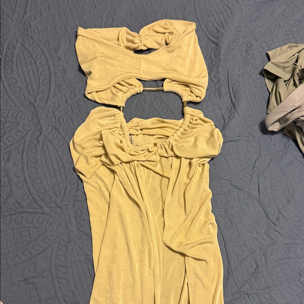 Meshki Mustard Backless Dress